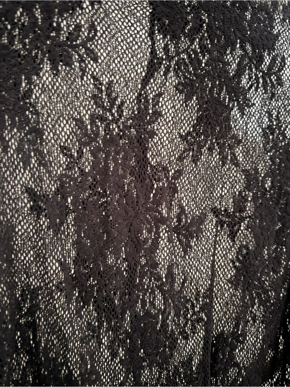 Free People Black Sheer Lace Long Sleeve Top
